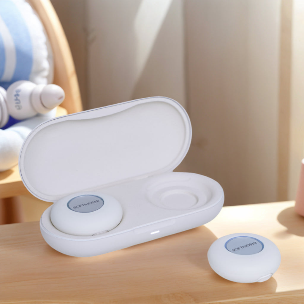 Softmoshi S1 Wearable Ultrasound Massager for Deep Muscle Relief (Pearl White)