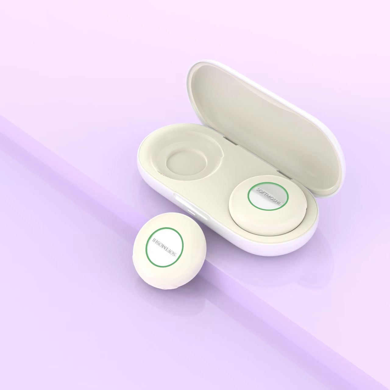 Softmoshi S1 Wearable Ultrasound Massager for Deep Muscle Relief (Pearl White)