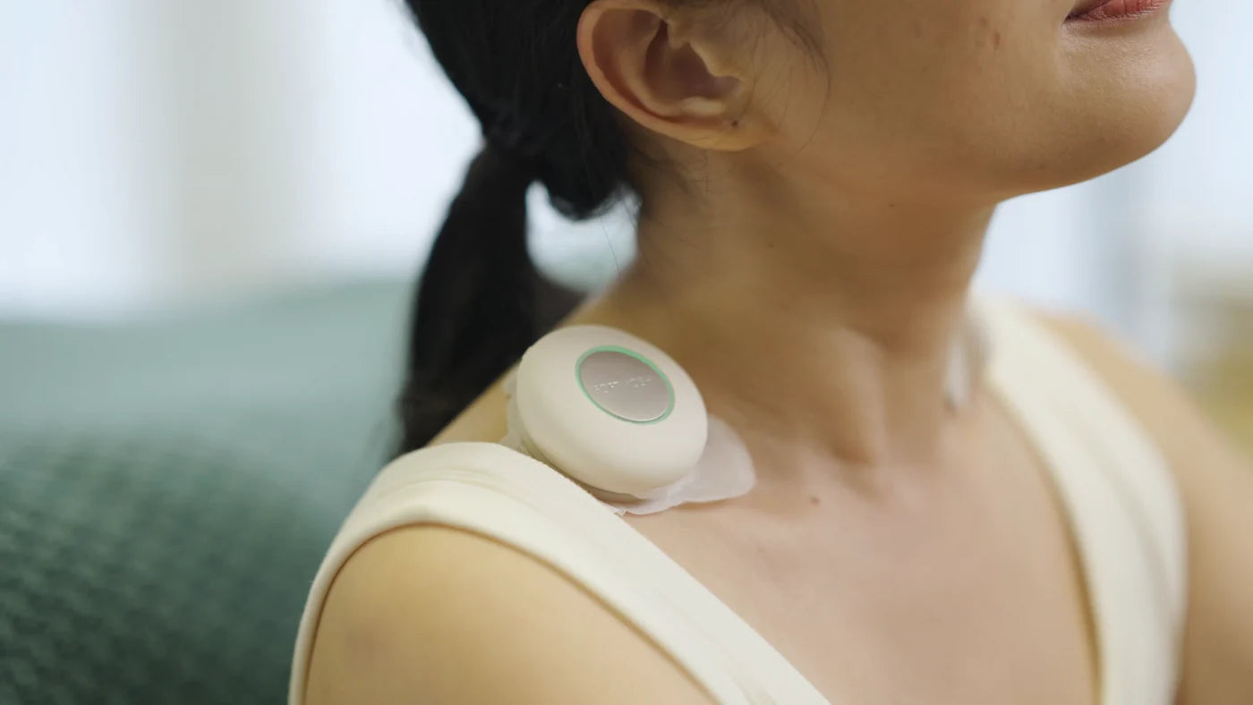 Softmoshi S1 Wearable Ultrasound Massager for Deep Muscle Relief (Pearl White)