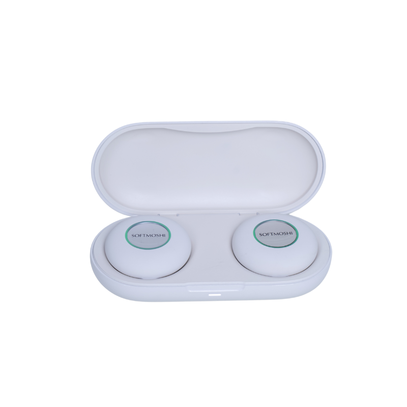 Softmoshi S1 Wearable Ultrasound Massager for Deep Muscle Relief (Pearl White)