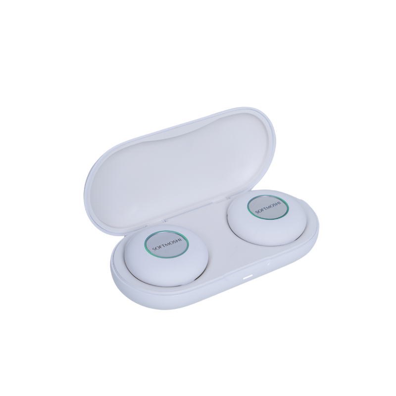 Softmoshi S1 Wearable Ultrasound Massager for Deep Muscle Relief (Pearl White)